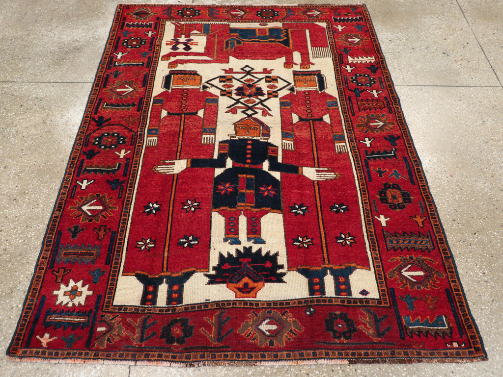 Vintage Bakhtiari Pictorial Rug, No.31746 - Gss