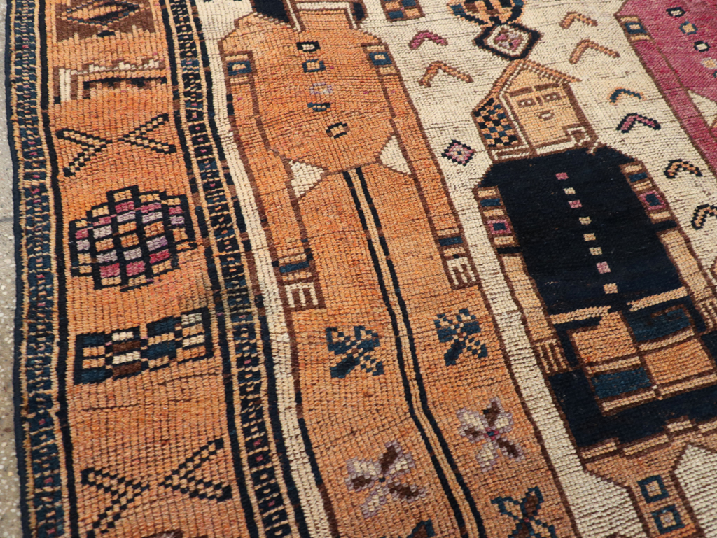 Vintage Persian Bakhtiari Pictorial Rug, No.31750 - Gss