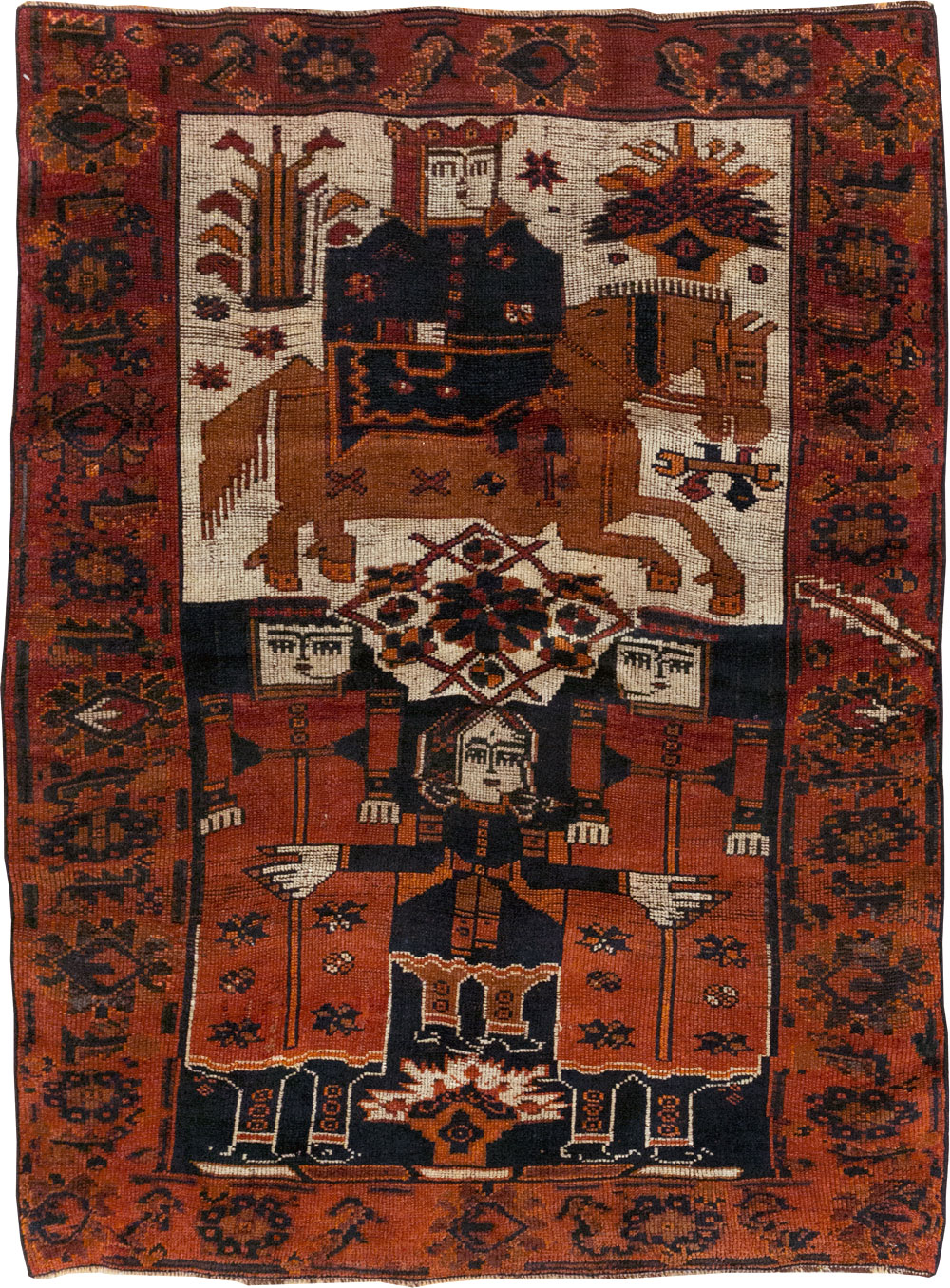 Vintage Persian Bakhtiari Rug, No.31753 - Gss