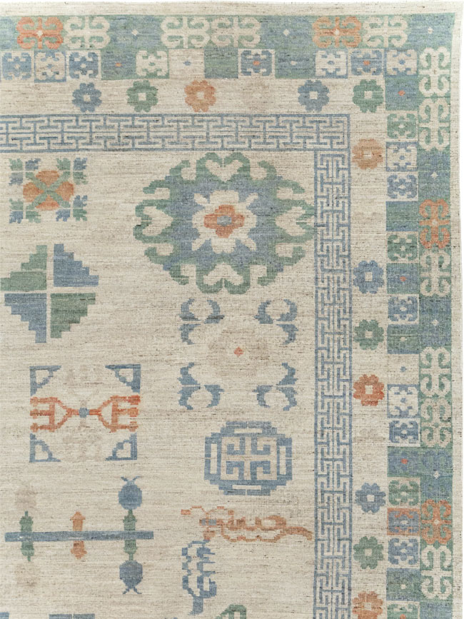 Modern East Turkestan Khotan Room Size Carpet, No.31761 - Gss