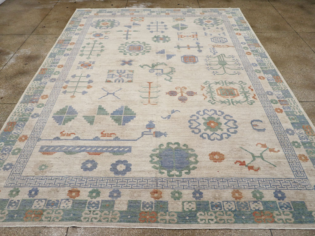 Modern East Turkestan Khotan Room Size Carpet, No.31761 - Gss