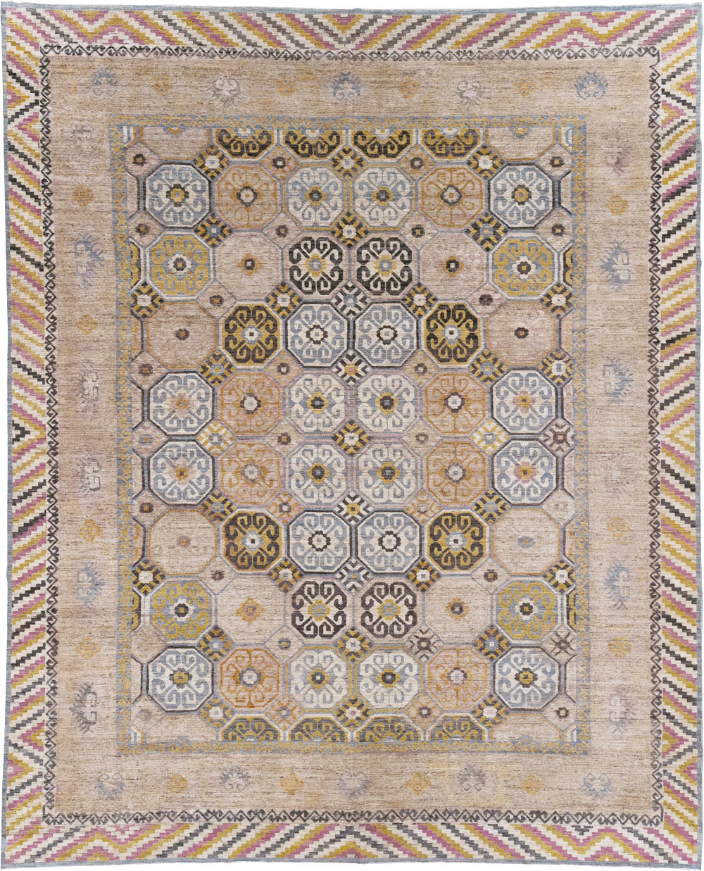 Modern East Turkestan Khotan Room Size Carpet, No.31763 - Gss