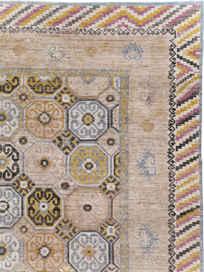 Modern East Turkestan Khotan Room Size Carpet, No.31763 - Gss