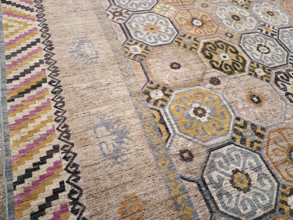 Modern East Turkestan Khotan Room Size Carpet, No.31763 - Gss