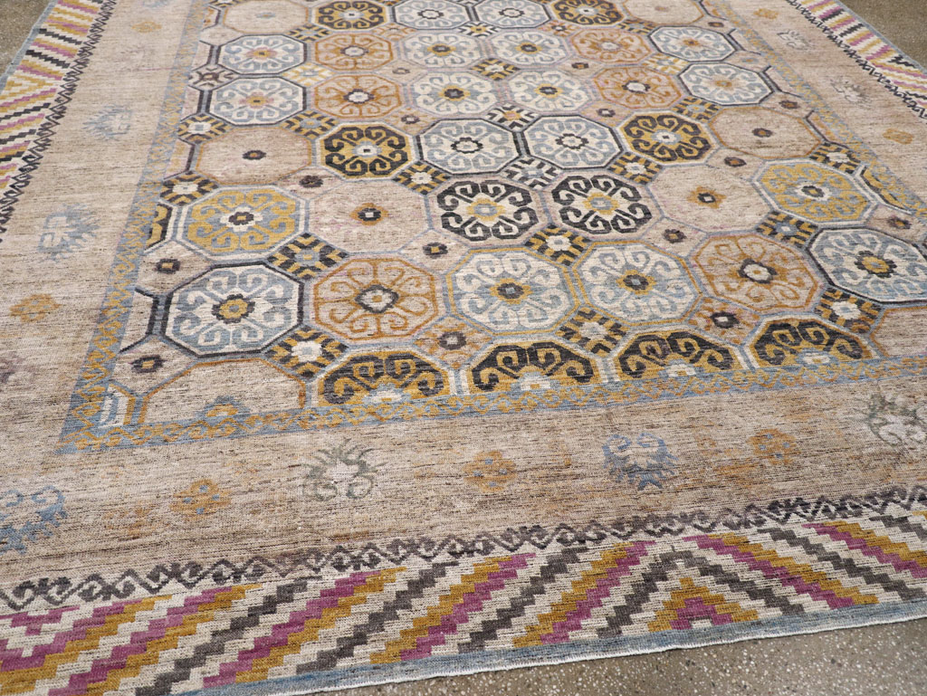 Modern East Turkestan Khotan Room Size Carpet, No.31763 - Gss