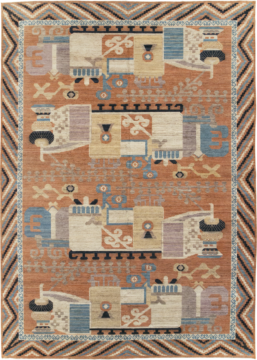 Modern East Turkestan Khotan Room Size Carpet, No.31768 - Gss