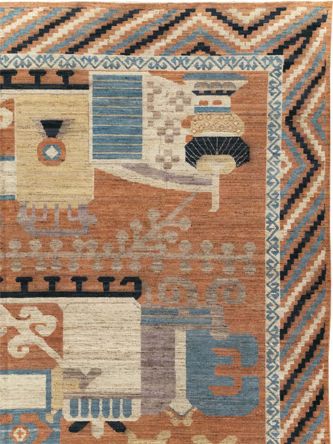 Modern East Turkestan Khotan Room Size Carpet, No.31768 - Gss