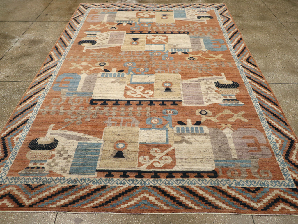 Modern East Turkestan Khotan Room Size Carpet, No.31768 - Gss