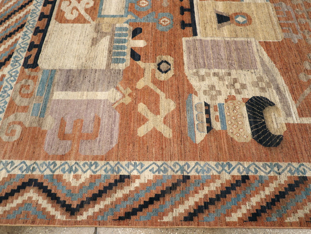 Modern East Turkestan Khotan Room Size Carpet, No.31768 - Gss