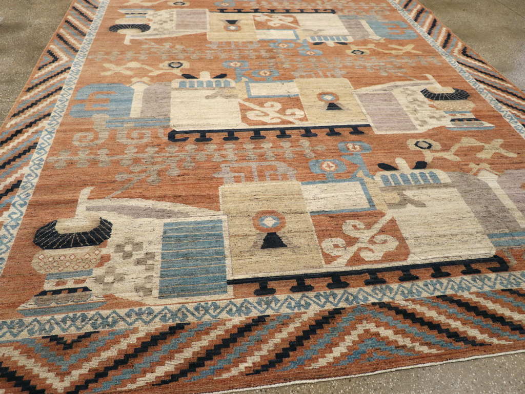 Modern East Turkestan Khotan Room Size Carpet, No.31768 - Gss