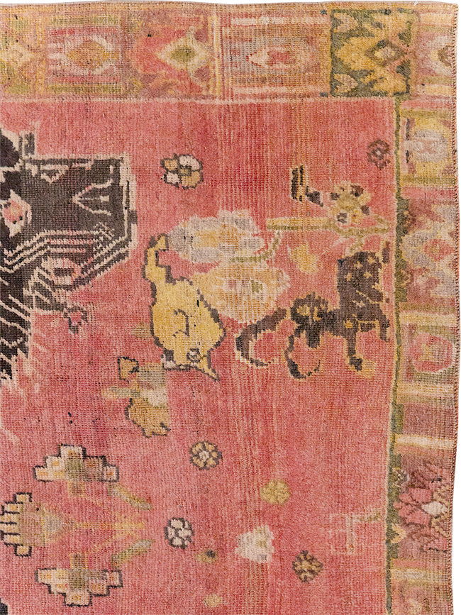 Vintage Persian Pictorial Shiraz Throw Rug, No.31777 - Gss