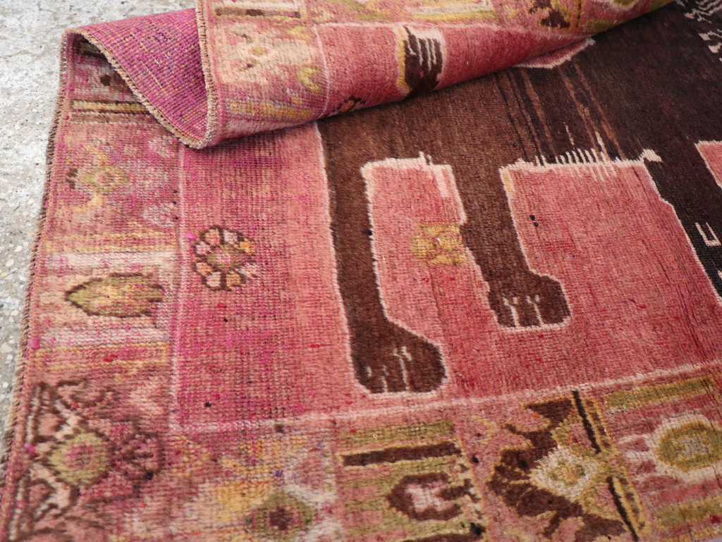 Vintage Persian Pictorial Shiraz Throw Rug, No.31777 - Gss