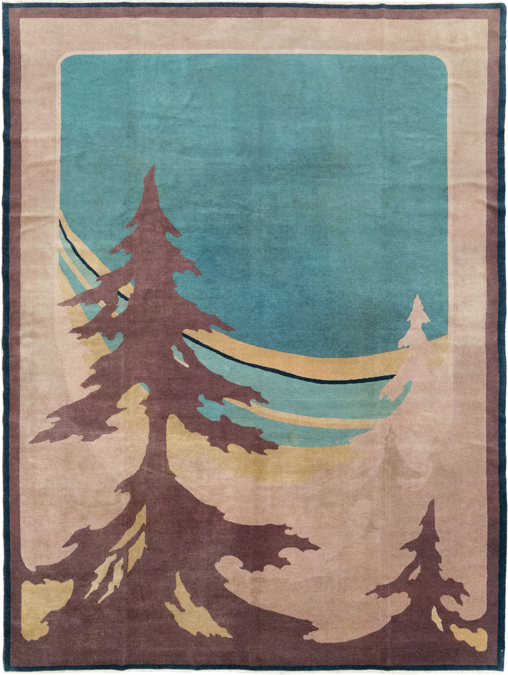 Vintage Chinese Art Deco Room Size Carpet, No.31780 - Gss