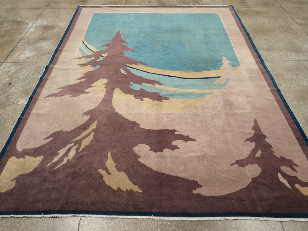 Vintage Chinese Art Deco Room Size Carpet, No.31780 - Gss