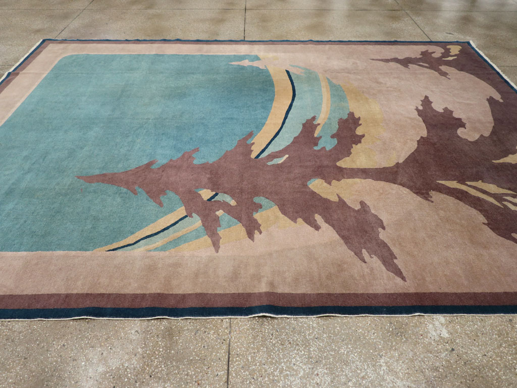 Vintage Chinese Art Deco Room Size Carpet, No.31780 - Gss