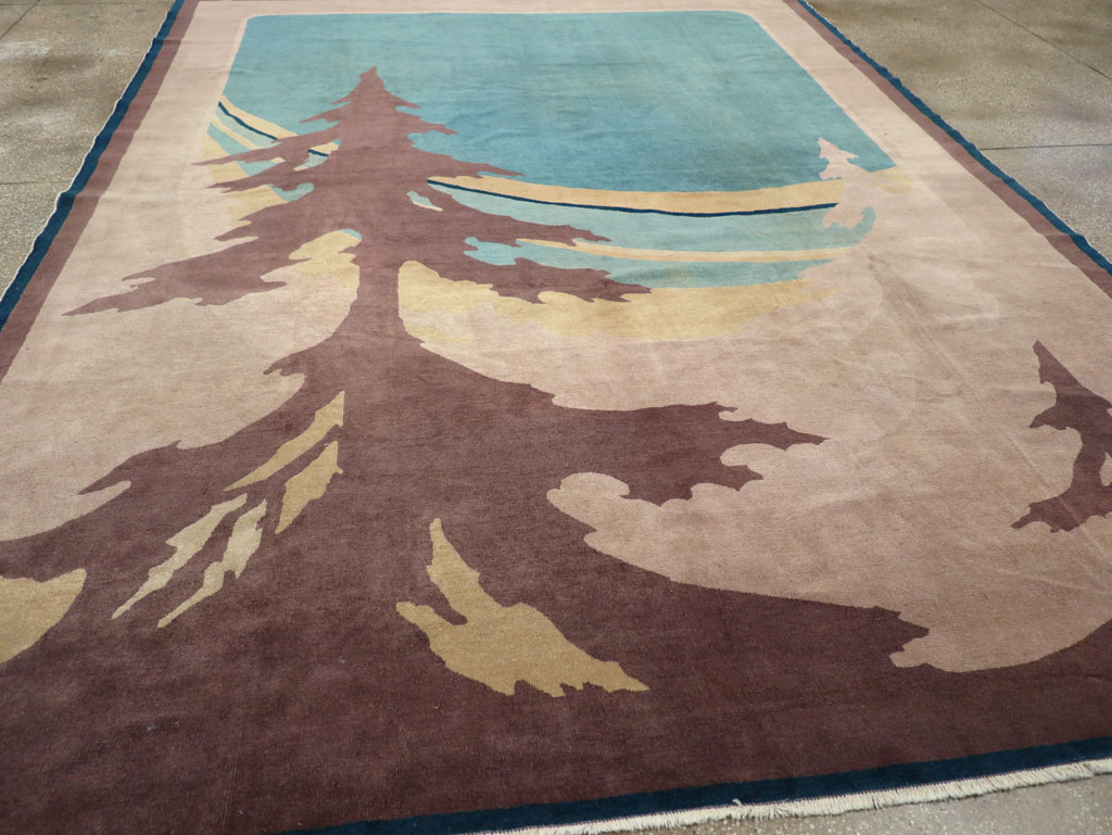 Vintage Chinese Art Deco Room Size Carpet, No.31780 - Gss