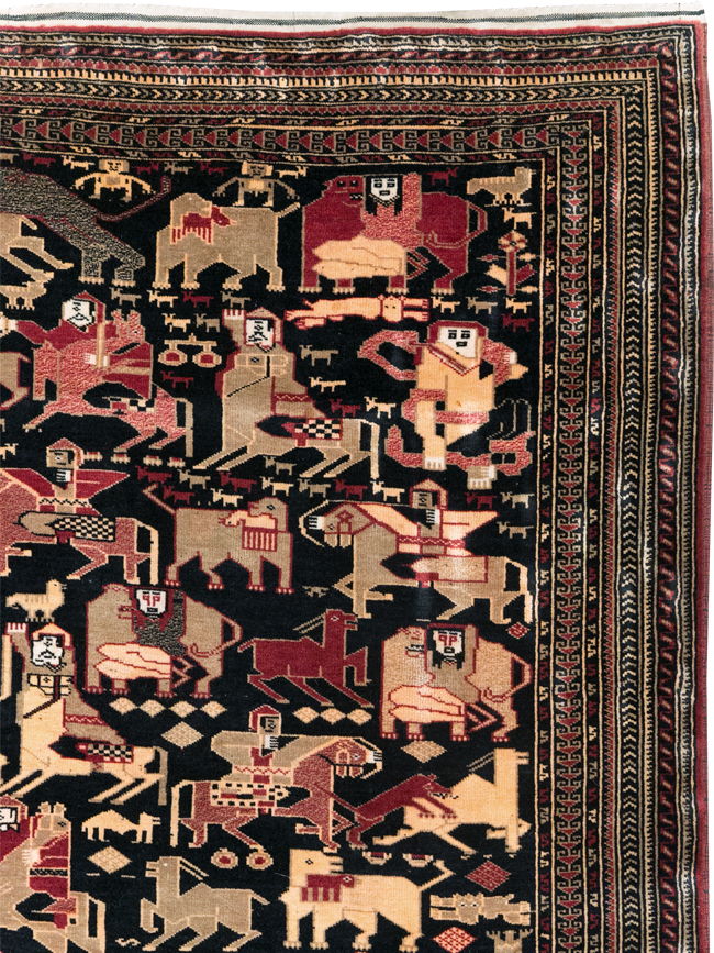 Vintage Pictorial Turkoman Rug, No.31784 - Gss