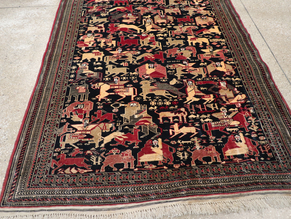 Vintage Pictorial Turkoman Rug, No.31784 - Gss
