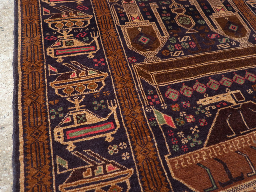 Vintage Afghan Pictorial War Rug, No.31785 - Gss