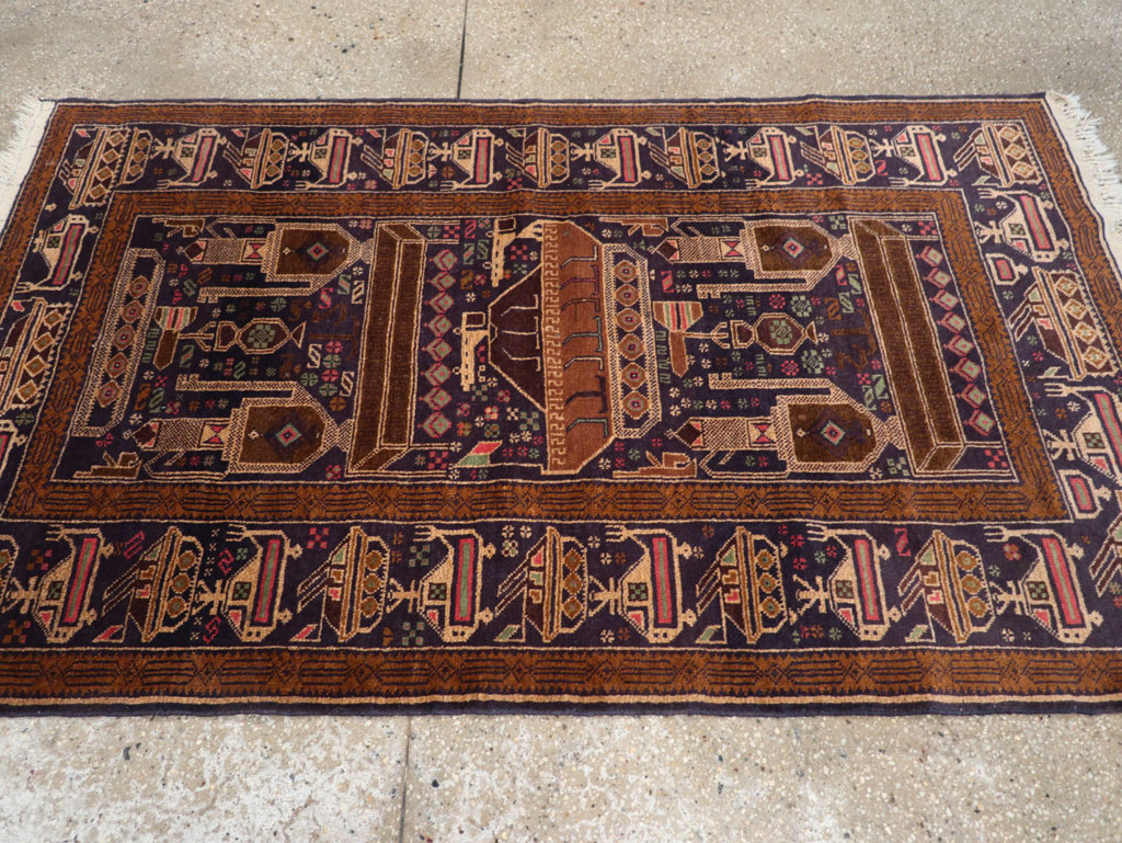 Vintage Afghan Pictorial War Rug, No.31785 - Gss