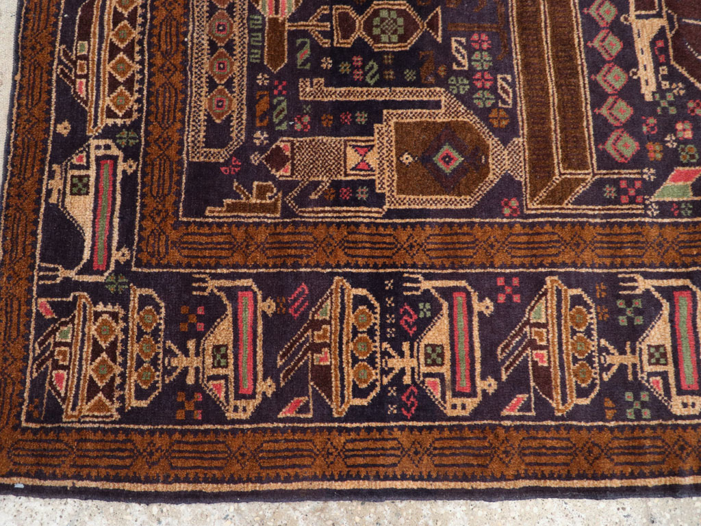 Vintage Afghan Pictorial War Rug, No.31785 - Gss