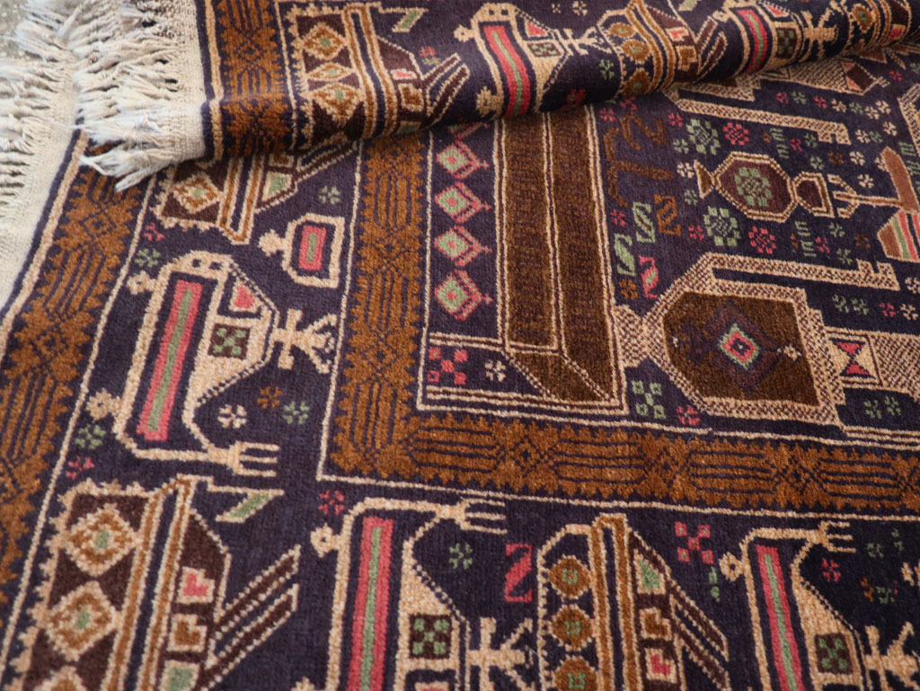 Vintage Afghan Pictorial War Rug, No.31785 - Gss