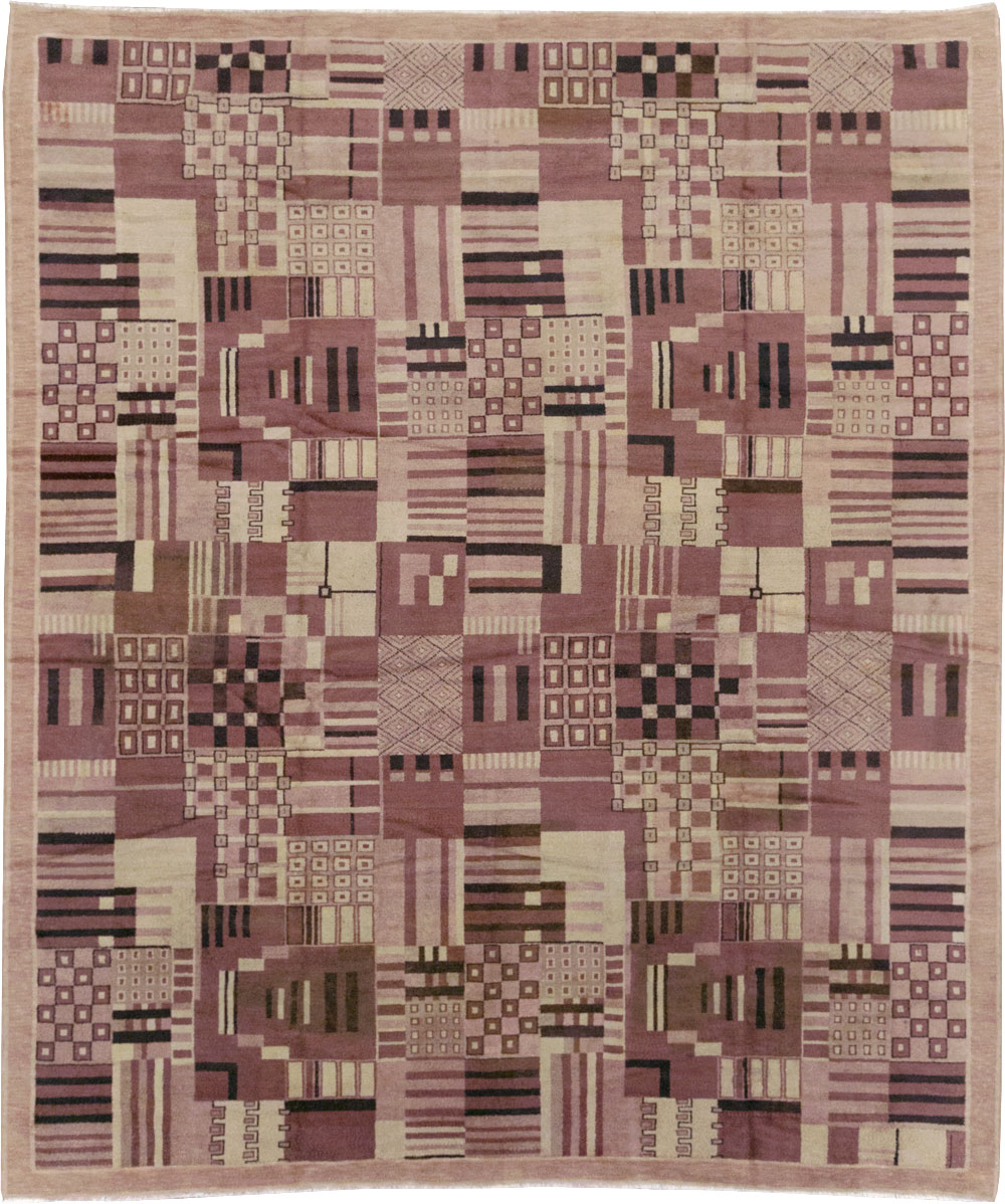 Vintage Indian Art Deco Style Room Size Carpet, No.31792 - Gss