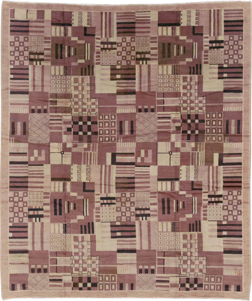 Vintage Indian Art Deco Style Room Size Carpet, No.31792 - Gss