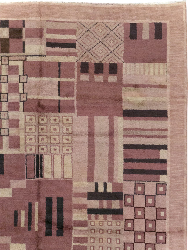 Vintage Indian Art Deco Style Room Size Carpet, No.31792 - Gss
