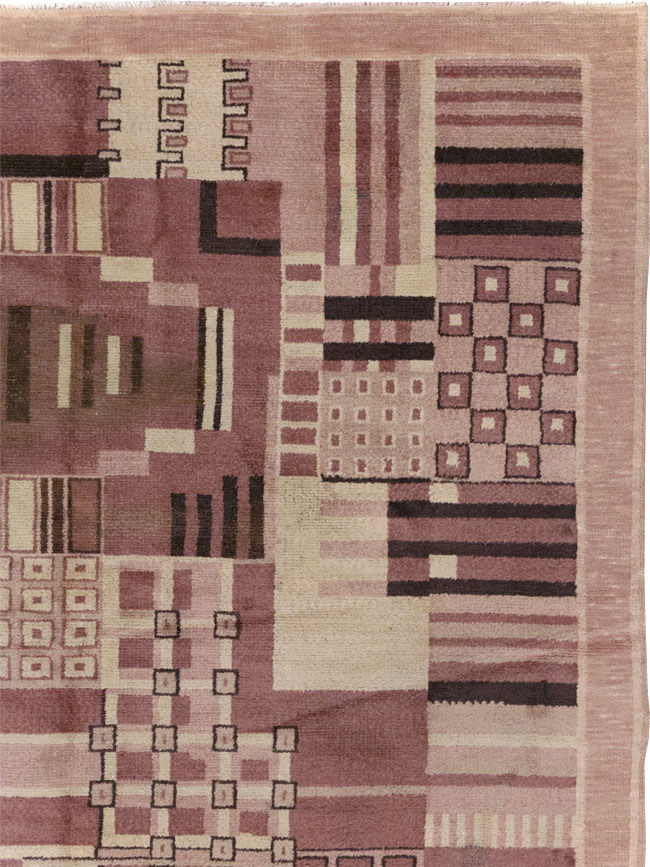 Vintage Indian Art Deco Style Room Size Carpet, No.31792 - Gss