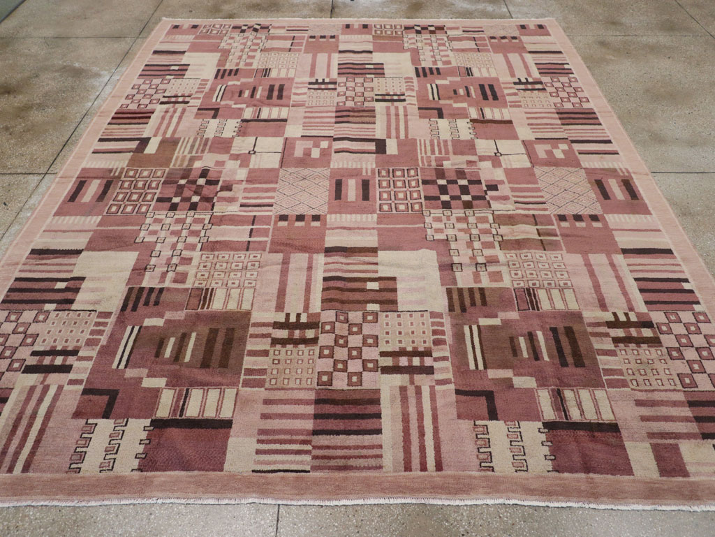 Vintage Indian Art Deco Style Room Size Carpet, No.31792 - Gss