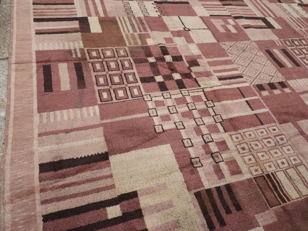 Vintage Indian Art Deco Style Room Size Carpet, No.31792 - Gss