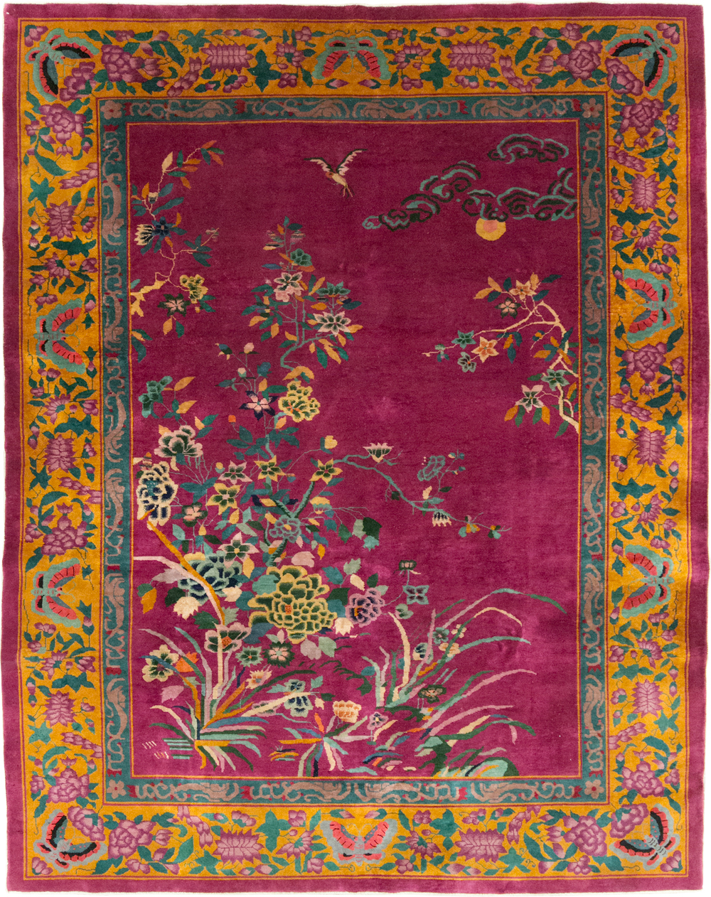 Vintage Chinese Nickles Pictorial Room Size Carpet, No.31805 - Gss