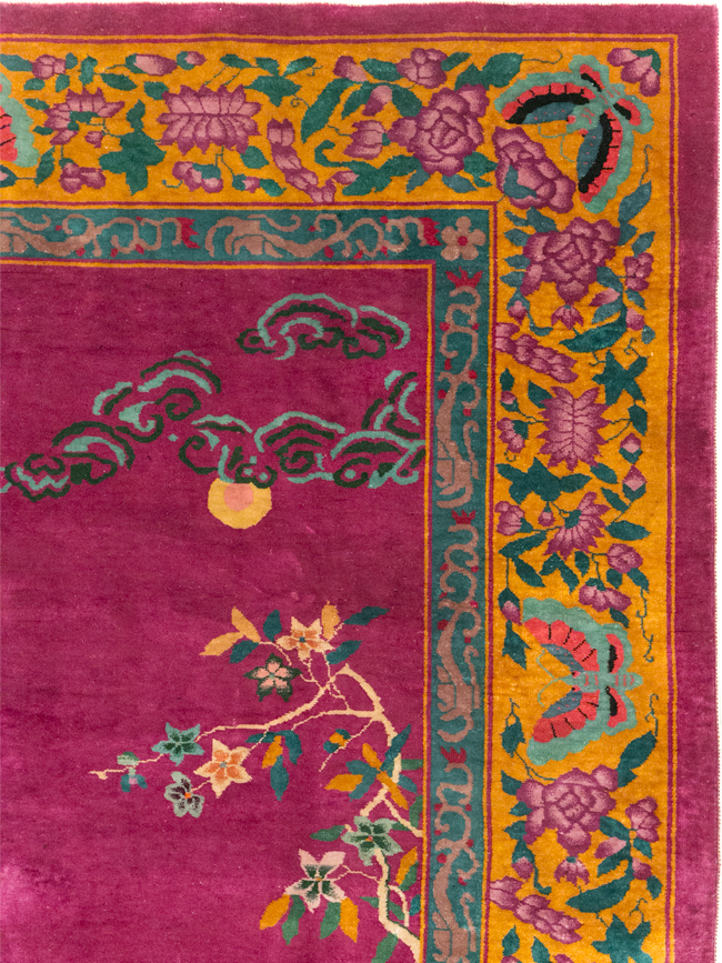 Vintage Chinese Nickles Pictorial Room Size Carpet, No.31805 - Gss