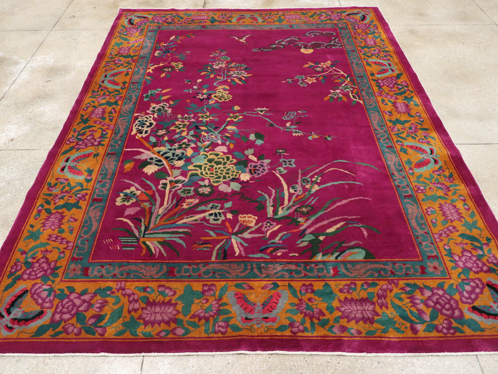 Vintage Chinese Nickles Pictorial Room Size Carpet, No.31805 - Gss