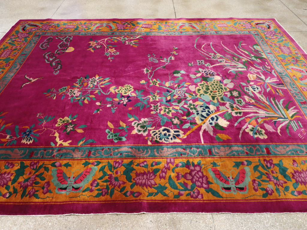Vintage Chinese Nickles Pictorial Room Size Carpet, No.31805 - Gss