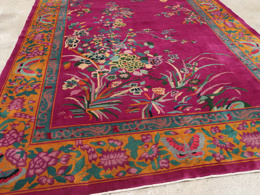 Vintage Chinese Nickles Pictorial Room Size Carpet, No.31805 - Gss
