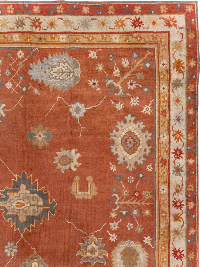 Antique Turkish Oushak Large Room Size Carpet, No.31818 - Gss