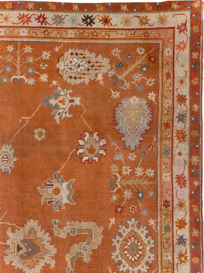 Antique Turkish Oushak Large Room Size Carpet, No.31818 - Gss