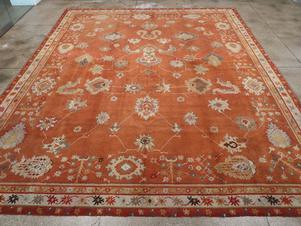 Antique Turkish Oushak Large Room Size Carpet, No.31818 - Gss