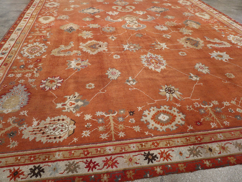 Antique Turkish Oushak Large Room Size Carpet, No.31818 - Gss