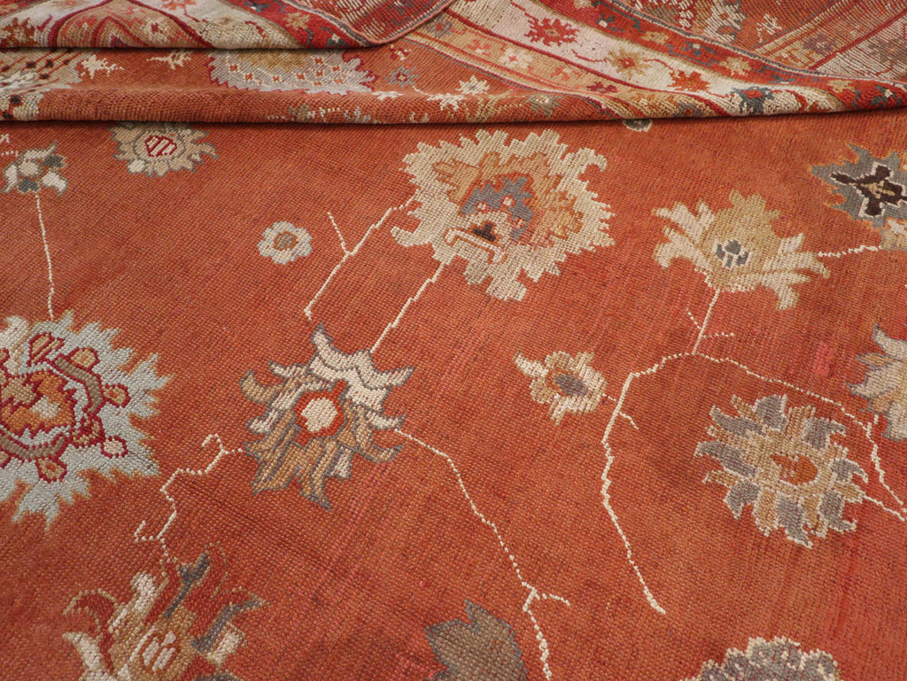 Antique Turkish Oushak Large Room Size Carpet, No.31818 - Gss