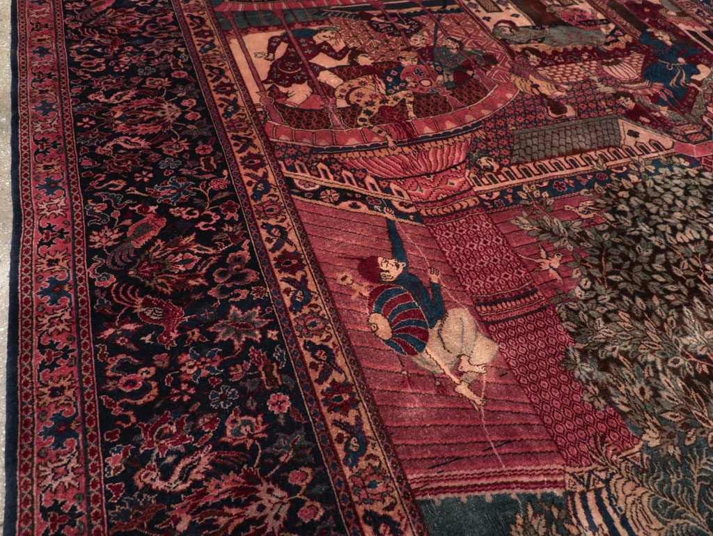 Antique Indian Pictorial Room Size Carpet, No.31820 - Gss