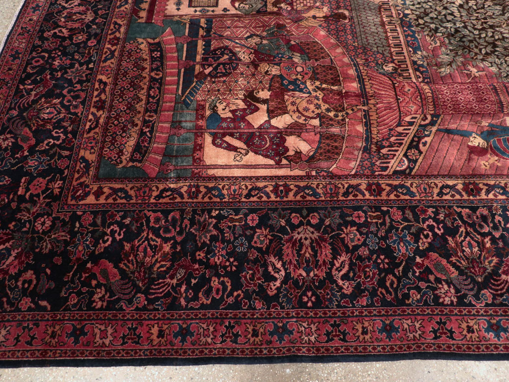 Antique Indian Pictorial Room Size Carpet, No.31820 - Gss