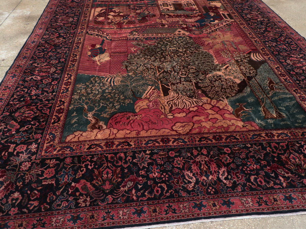 Antique Indian Pictorial Room Size Carpet, No.31820 - Gss