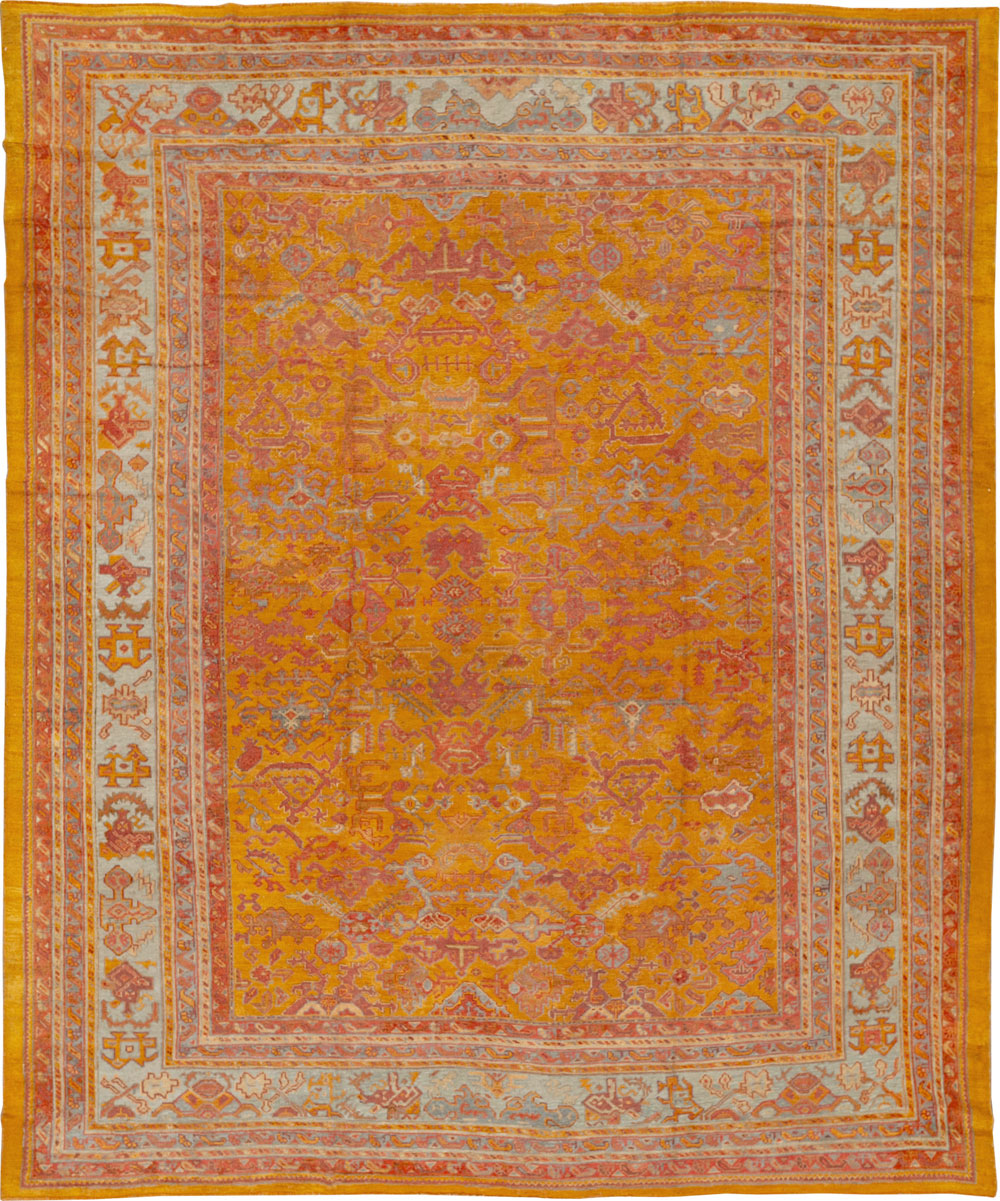 Antique Turkish Oushak Large Room Size Carpet, No.31823 - Gss