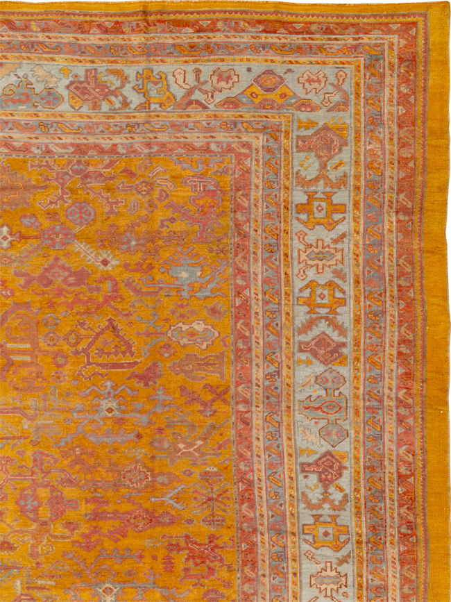 Antique Turkish Oushak Large Room Size Carpet, No.31823 - Gss