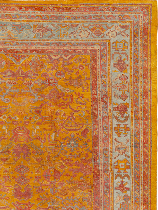Antique Turkish Oushak Large Room Size Carpet, No.31823 - Gss