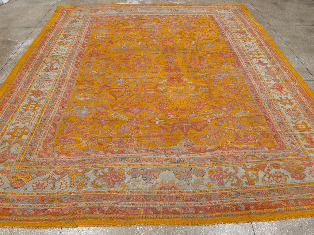 Antique Turkish Oushak Large Room Size Carpet, No.31823 - Gss