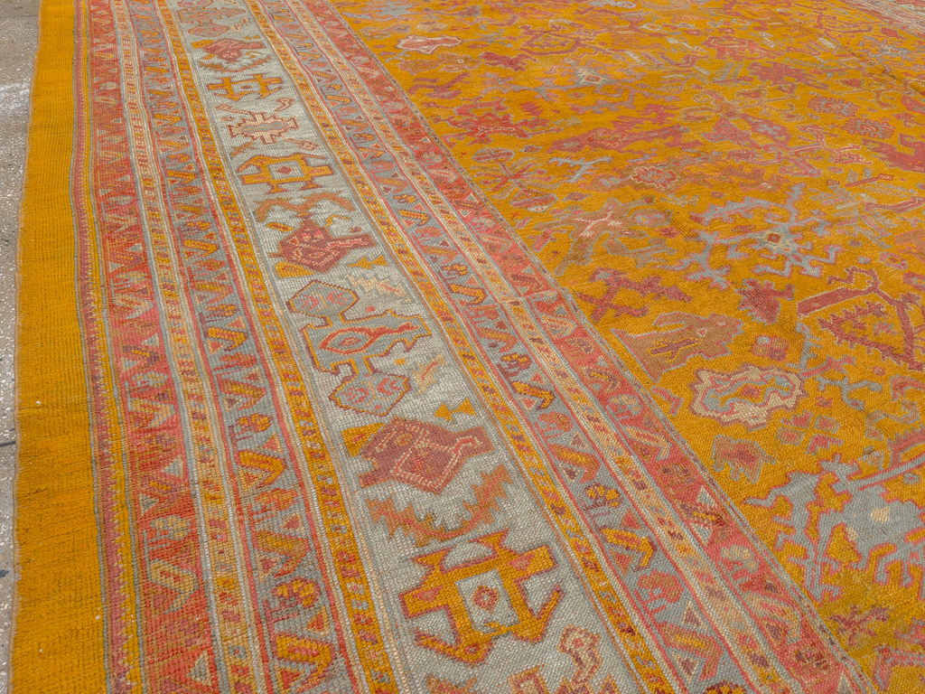Antique Turkish Oushak Large Room Size Carpet, No.31823 - Gss